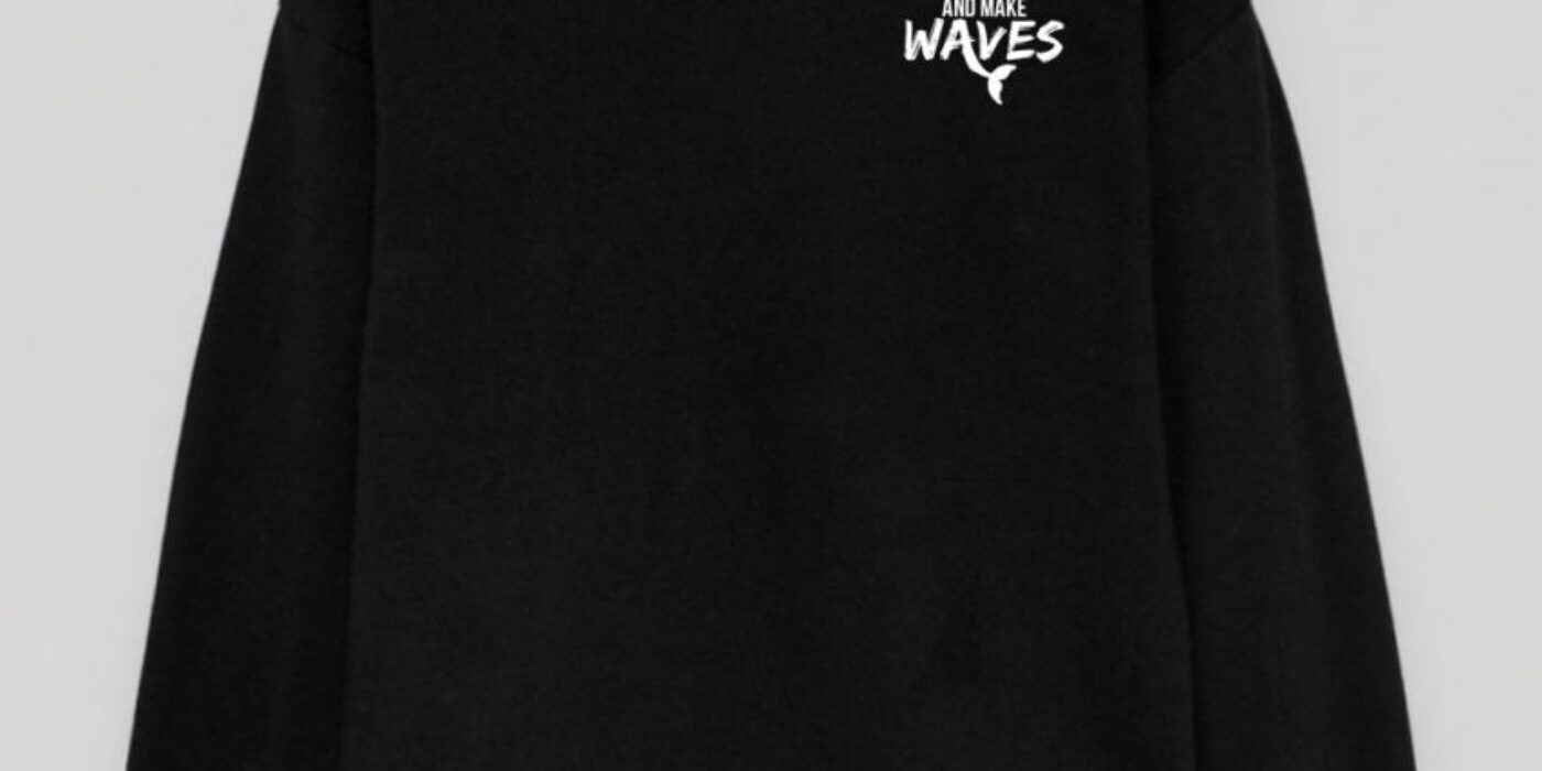SweatShirt Preta Be a Mermaid and Make Waves